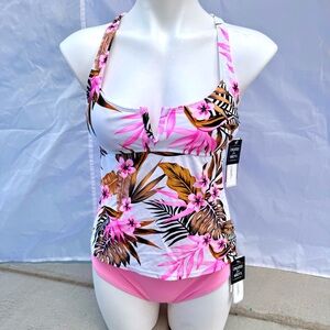Swim Tankini Top Bikini Set Salt + Cove White Multi Beach two-piece Swimming
